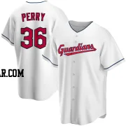 Gaylord Perry Men's Cleveland Guardians White Replica Home Jersey