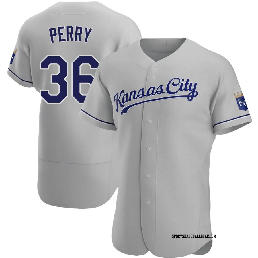 Gaylord Perry Men's Kansas City Royals Gray Authentic Road Jersey