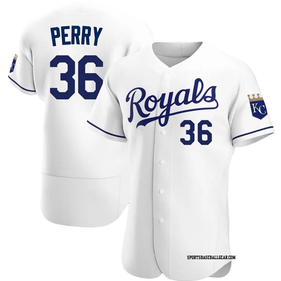 Gaylord Perry Men's Kansas City Royals White Authentic Home Jersey