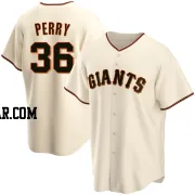 Gaylord Perry Men's San Francisco Giants Cream Replica Home Jersey