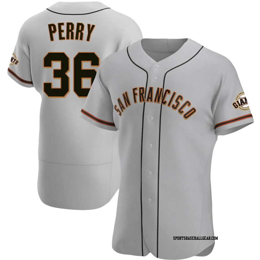 Gaylord Perry Men's San Francisco Giants Gray Authentic Road Jersey