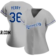 Gaylord Perry Women's Kansas City Royals Gray Authentic Road Jersey