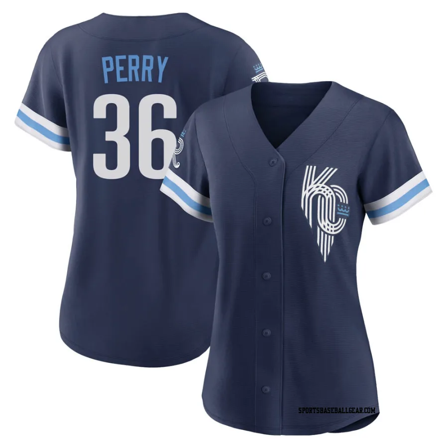 Gaylord Perry Women's Kansas City Royals Navy Authentic 2022 City Connect Jersey