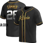 Gene Garber Men's Atlanta Braves Black Golden Replica Alternate Jersey