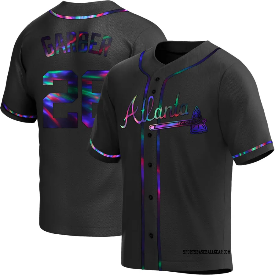 Gene Garber Men's Atlanta Braves Black Holographic Replica Alternate Jersey