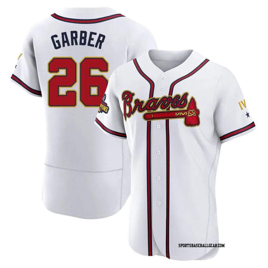 Gene Garber Men's Atlanta Braves Gold Authentic White 2022 Program Jersey