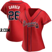 Gene Garber Women's Atlanta Braves Red Authentic Alternate Jersey