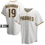 Gene Richards Men's San Diego Padres White/Brown Replica Home Jersey