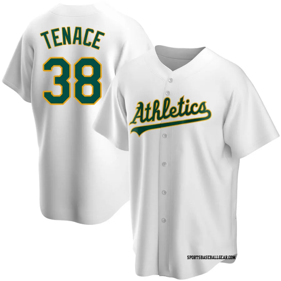 Gene Tenace Men's Oakland Athletics White Replica Home Jersey