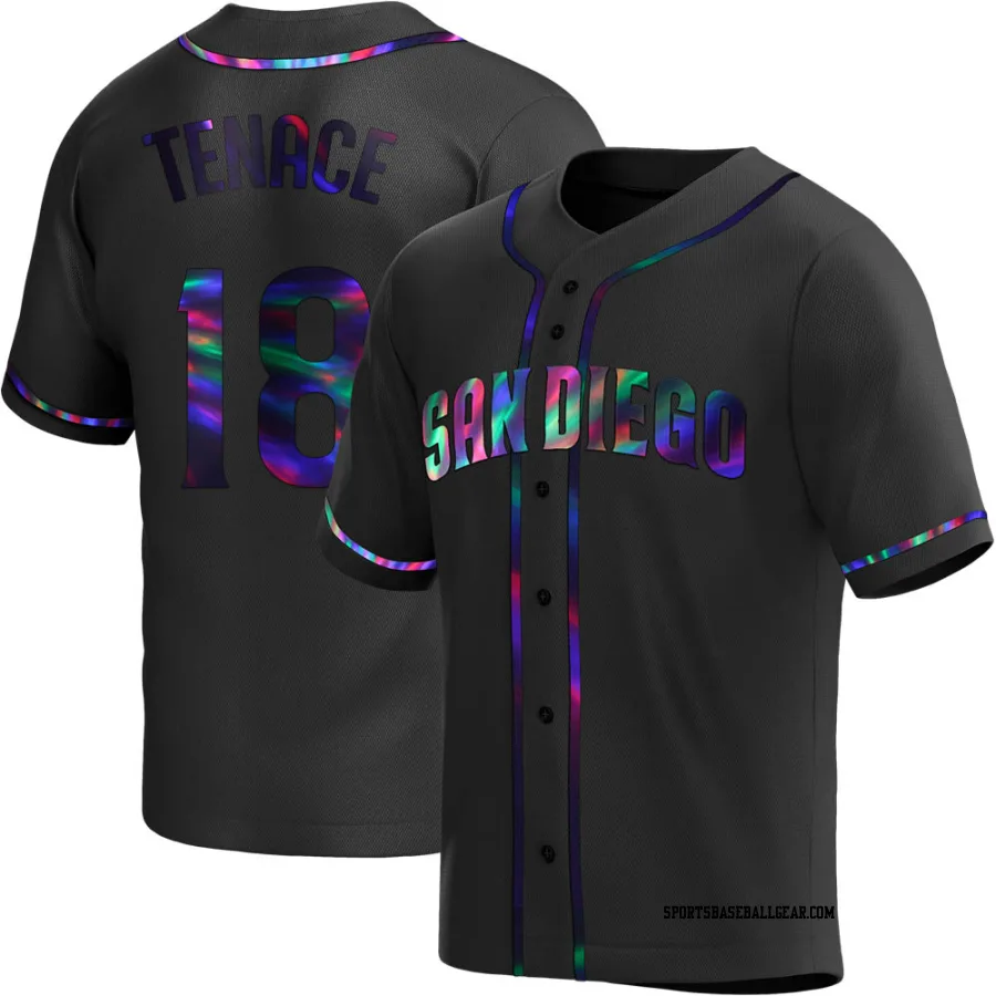 Gene Tenace Men's San Diego Padres Black Holographic Replica Alternate Jersey