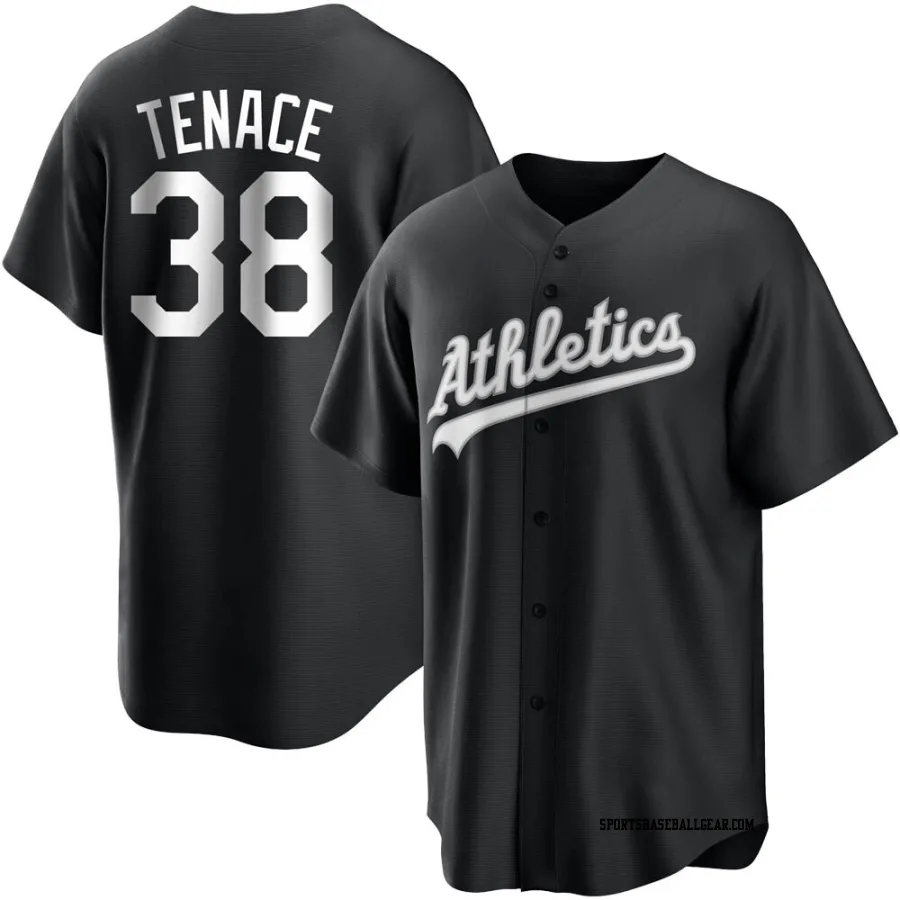 Gene Tenace Youth Oakland Athletics Black/White Replica Jersey