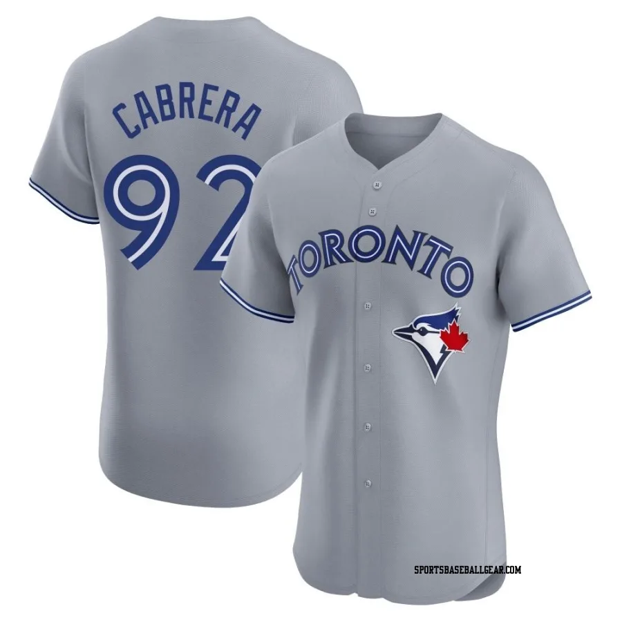 Genesis Cabrera Men's Toronto Blue Jays Gray Elite Road Jersey