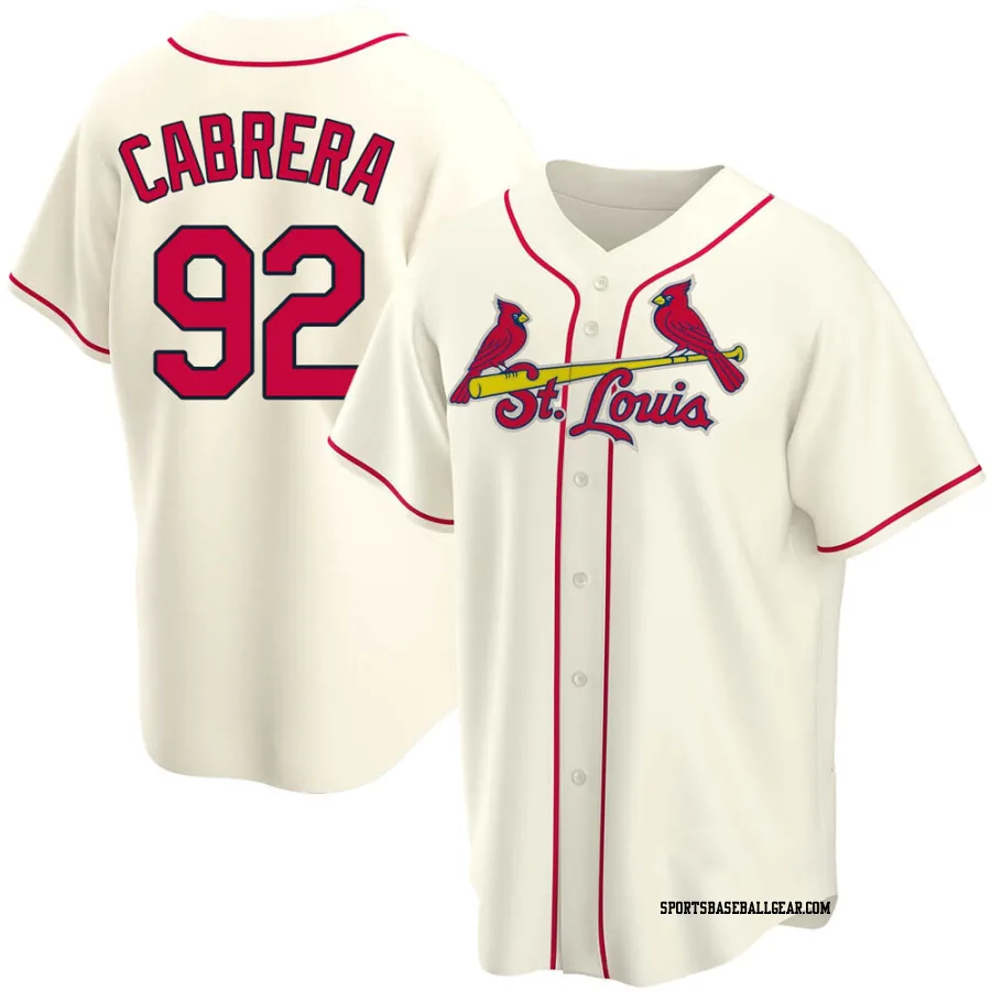 Genesis Cabrera Youth St. Louis Cardinals Cream Replica Alternate Jersey