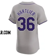 Geoff Hartlieb Men's Colorado Rockies Gray Elite Road Jersey