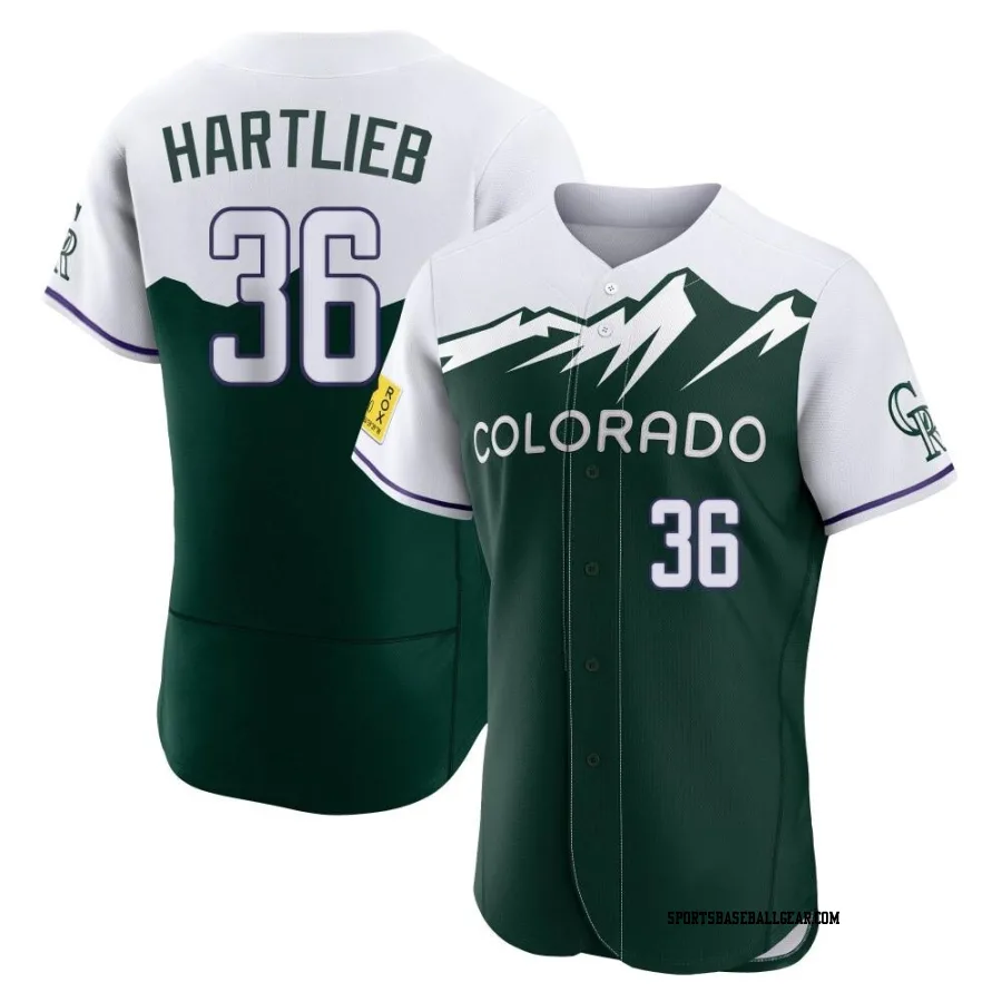 Geoff Hartlieb Men's Colorado Rockies Green Authentic 2022 City Connect Jersey