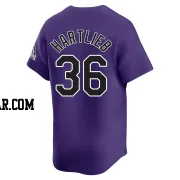 Geoff Hartlieb Men's Colorado Rockies Purple Limited Alternate Jersey