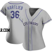 Geoff Hartlieb Women's Colorado Rockies Gray Authentic Road Jersey