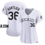 Geoff Hartlieb Women's Colorado Rockies White Limited Home Jersey