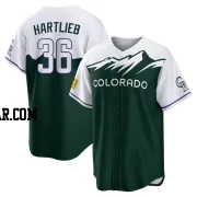 Geoff Hartlieb Youth Colorado Rockies Green Replica 2022 City Connect Jersey