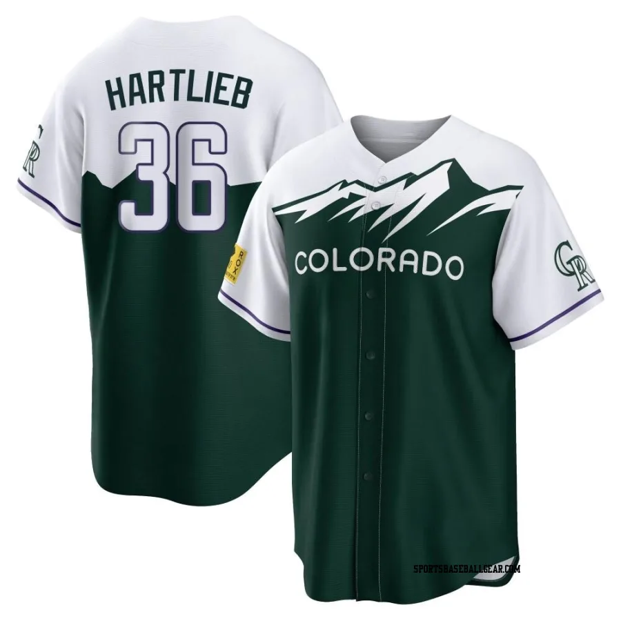 Geoff Hartlieb Youth Colorado Rockies Green Replica 2022 City Connect Jersey