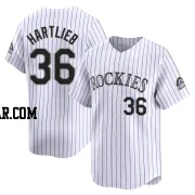 Geoff Hartlieb Youth Colorado Rockies White Limited Home Jersey