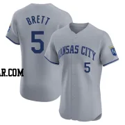 George Brett Men's Kansas City Royals Gray Elite Road Jersey