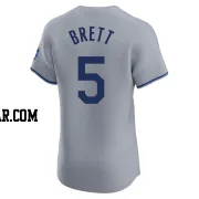 George Brett Men's Kansas City Royals Gray Elite Road Jersey