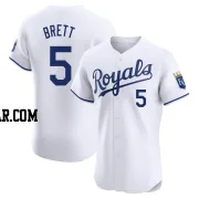 George Brett Men's Kansas City Royals White Elite Home Jersey