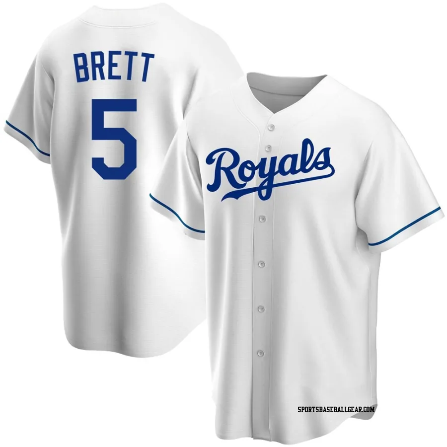 George Brett Men's Kansas City Royals White Replica Home Jersey