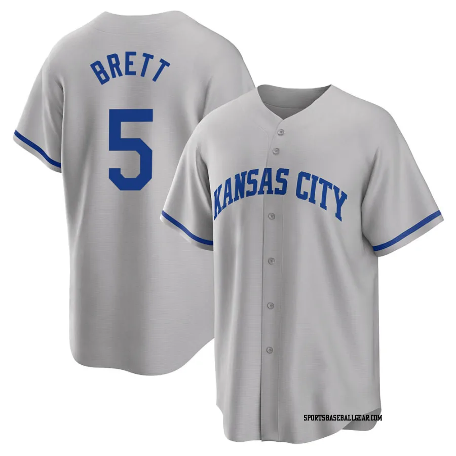 George Brett Youth Kansas City Royals Gray Replica 2022 Road Jersey