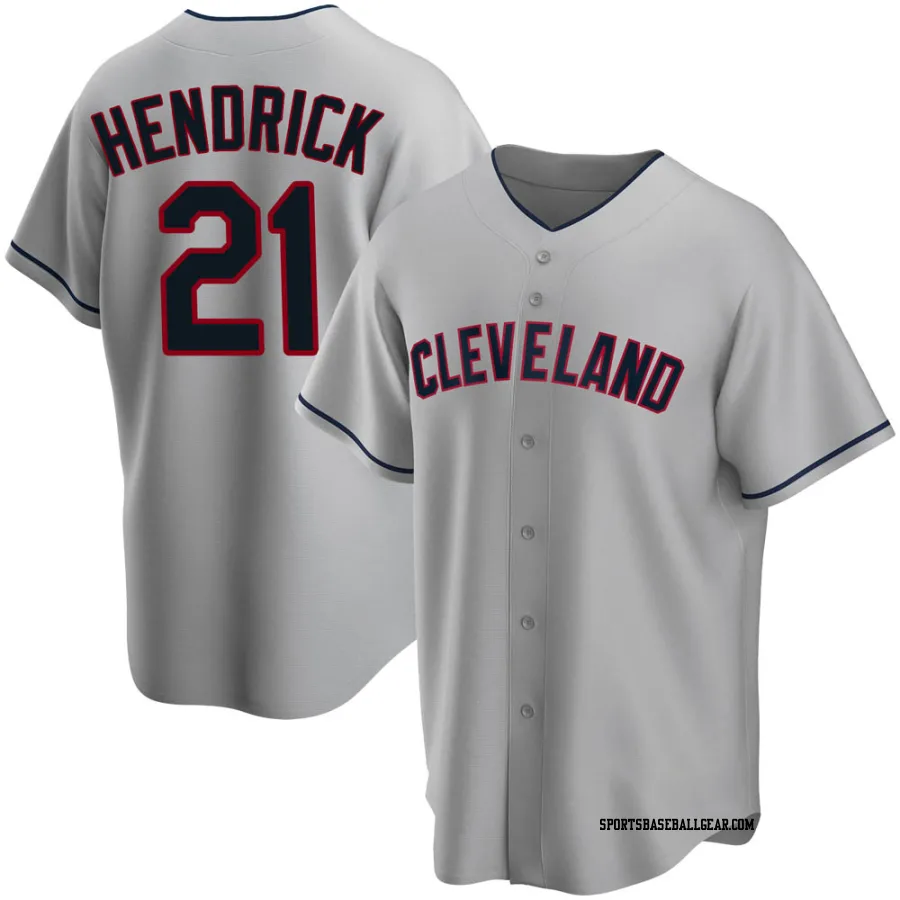 George Hendrick Men's Cleveland Guardians Gray Replica Road Jersey