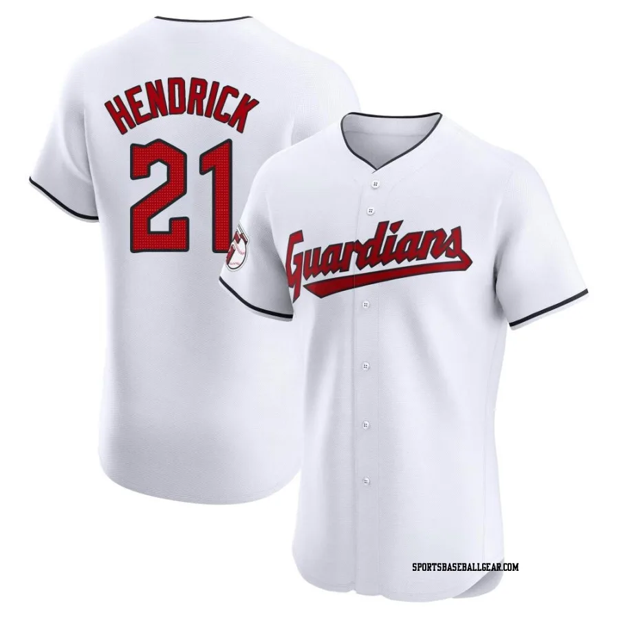 George Hendrick Men's Cleveland Guardians White Elite Home Jersey