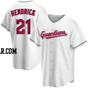 George Hendrick Men's Cleveland Guardians White Replica Home Jersey