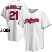 George Hendrick Men's Cleveland Guardians White Replica Home Jersey