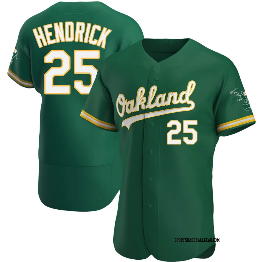 George Hendrick Men's Oakland Athletics Green Authentic Kelly Alternate Jersey