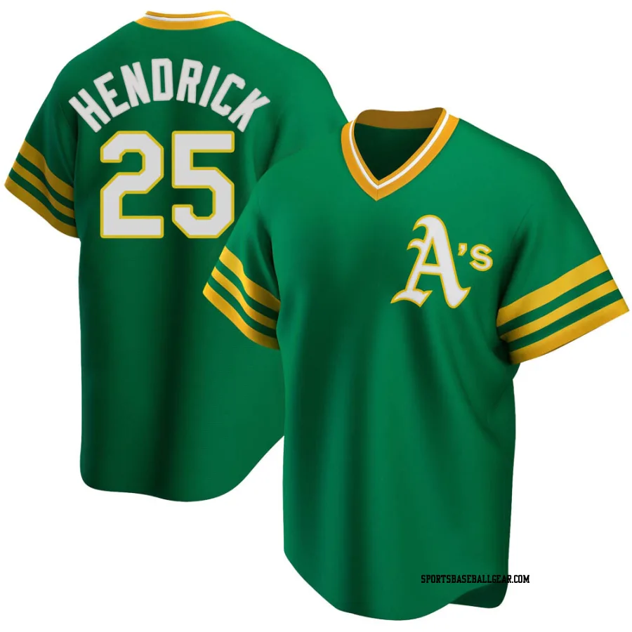 George Hendrick Men's Oakland Athletics Green Replica R Kelly Road Cooperstown Collection Jersey