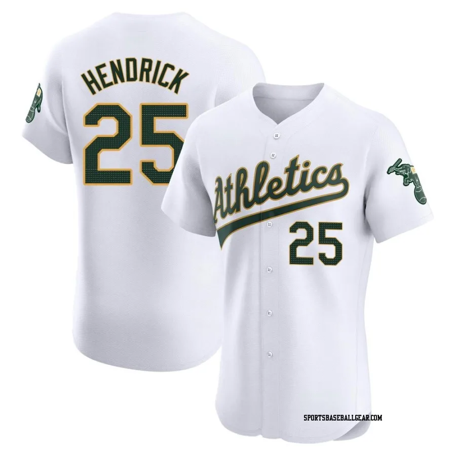 George Hendrick Men's Oakland Athletics White Elite Home Jersey