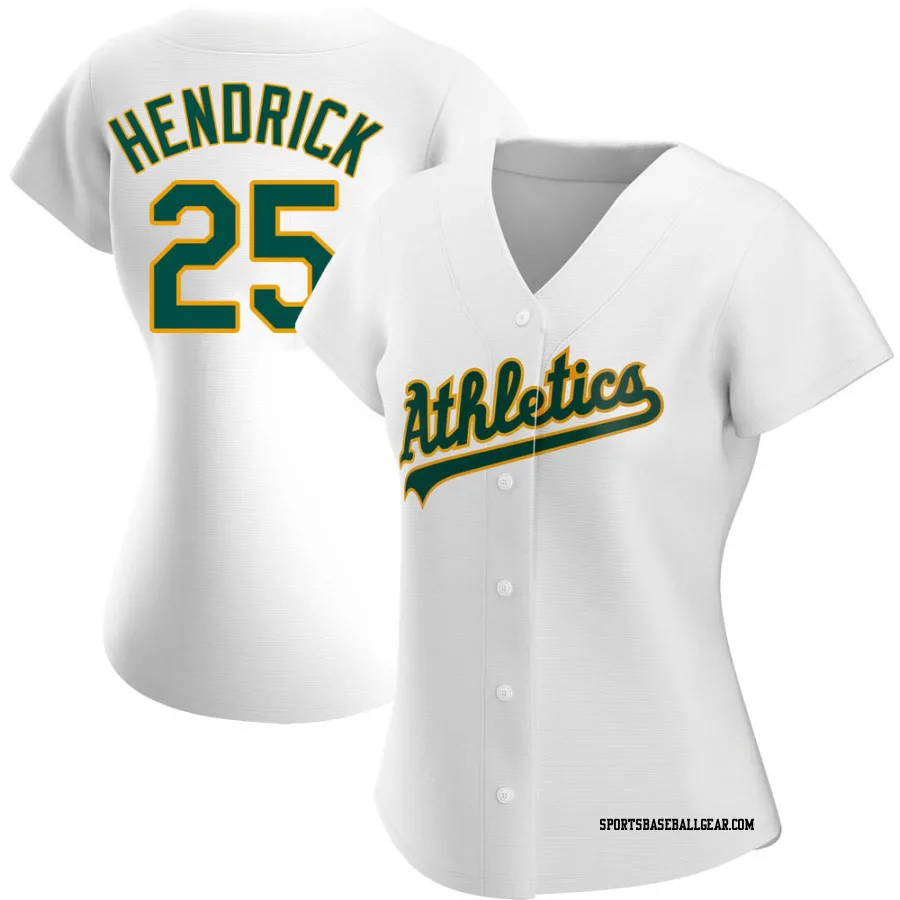 George Hendrick Women's Oakland Athletics White Authentic Home Jersey