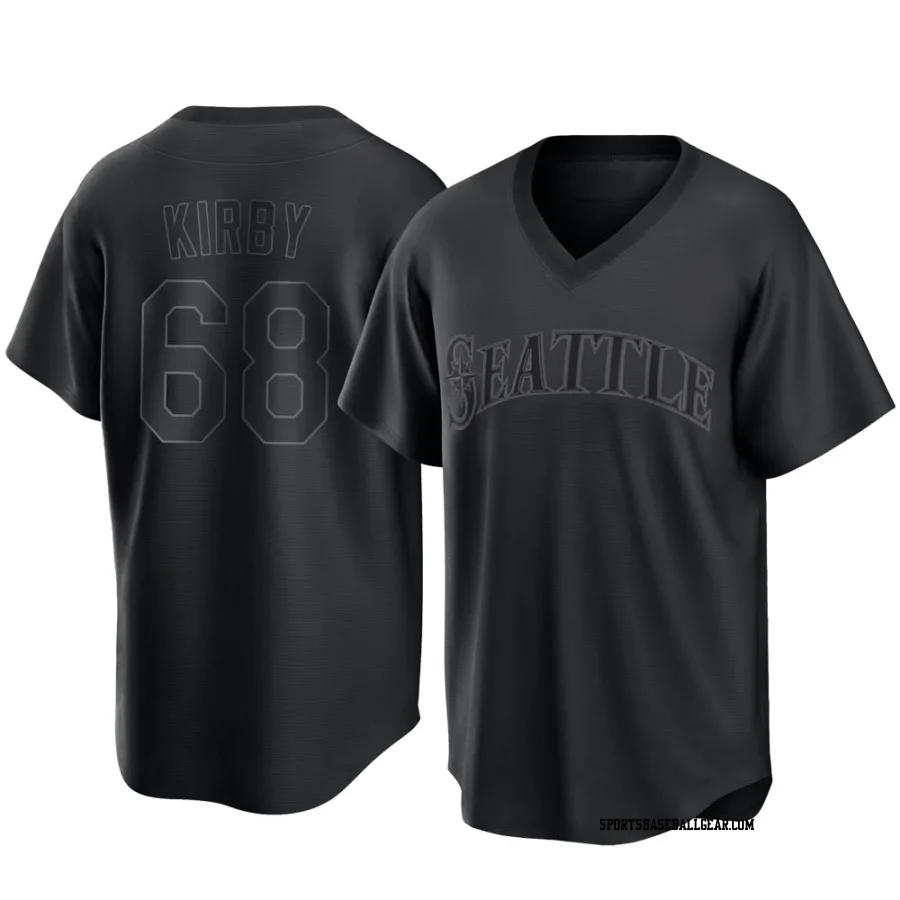 George Kirby Men's Seattle Mariners Black Replica Pitch Fashion Jersey