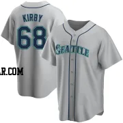 George Kirby Men's Seattle Mariners Gray Replica Road Jersey