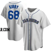 George Kirby Men's Seattle Mariners White Replica Home Cooperstown Collection Jersey