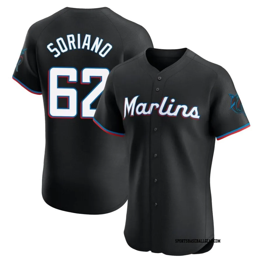 George Soriano Men's Miami Marlins Black Elite Alternate Vapor Premier Jersey