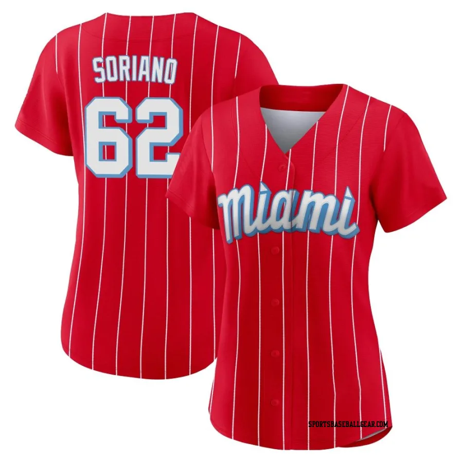 George Soriano Women's Miami Marlins Red Authentic 2021 City Connect Jersey