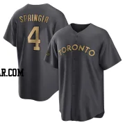 George Springer Men's Toronto Blue Jays Charcoal Game Replica 2022 All-Star Jersey