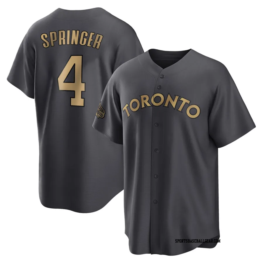 George Springer Men's Toronto Blue Jays Charcoal Game Replica 2022 All-Star Jersey