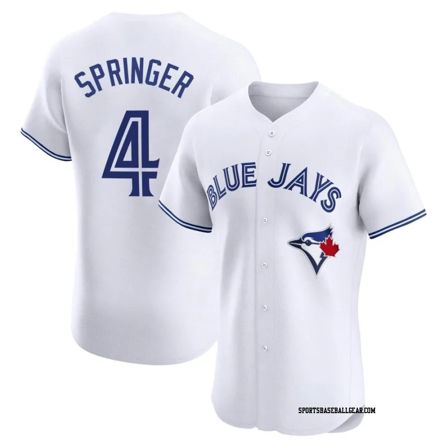 George Springer Men's Toronto Blue Jays White Elite Home Jersey