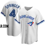 George Springer Men's Toronto Blue Jays White Replica Home Cooperstown Collection Jersey