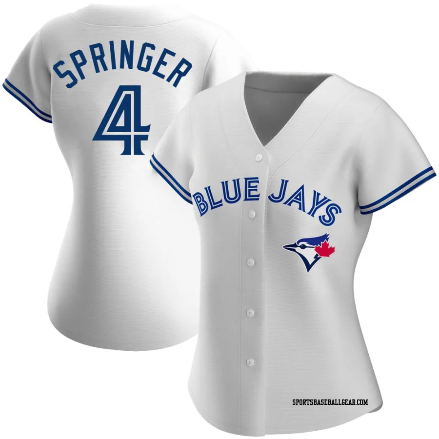 George Springer Women's Toronto Blue Jays White Replica Home Jersey