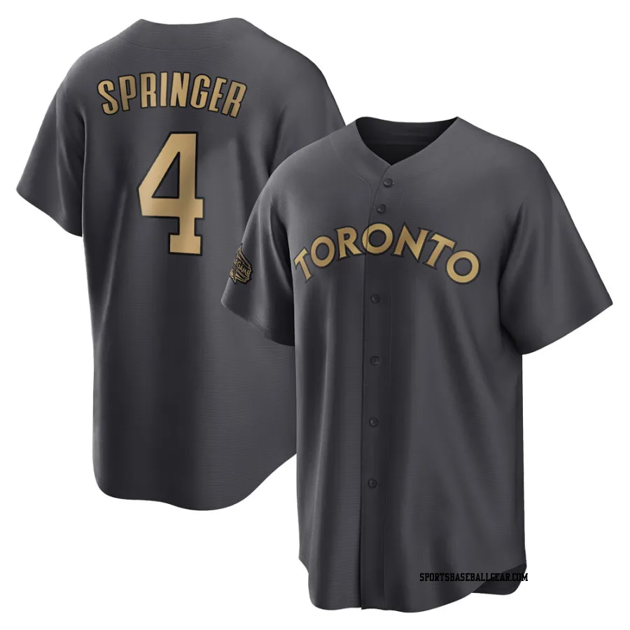 George Springer Youth Toronto Blue Jays Charcoal Game Replica 2022 All-Star Jersey