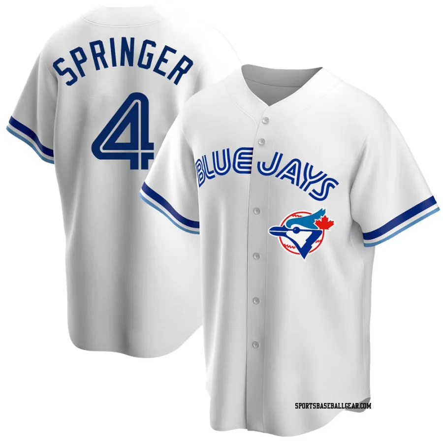 George Springer Youth Toronto Blue Jays White Replica Home Cooperstown Collection Jersey